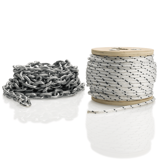 40M 6mm Double Braid Nylon Rope With 6M 6mm Galvanised Chain