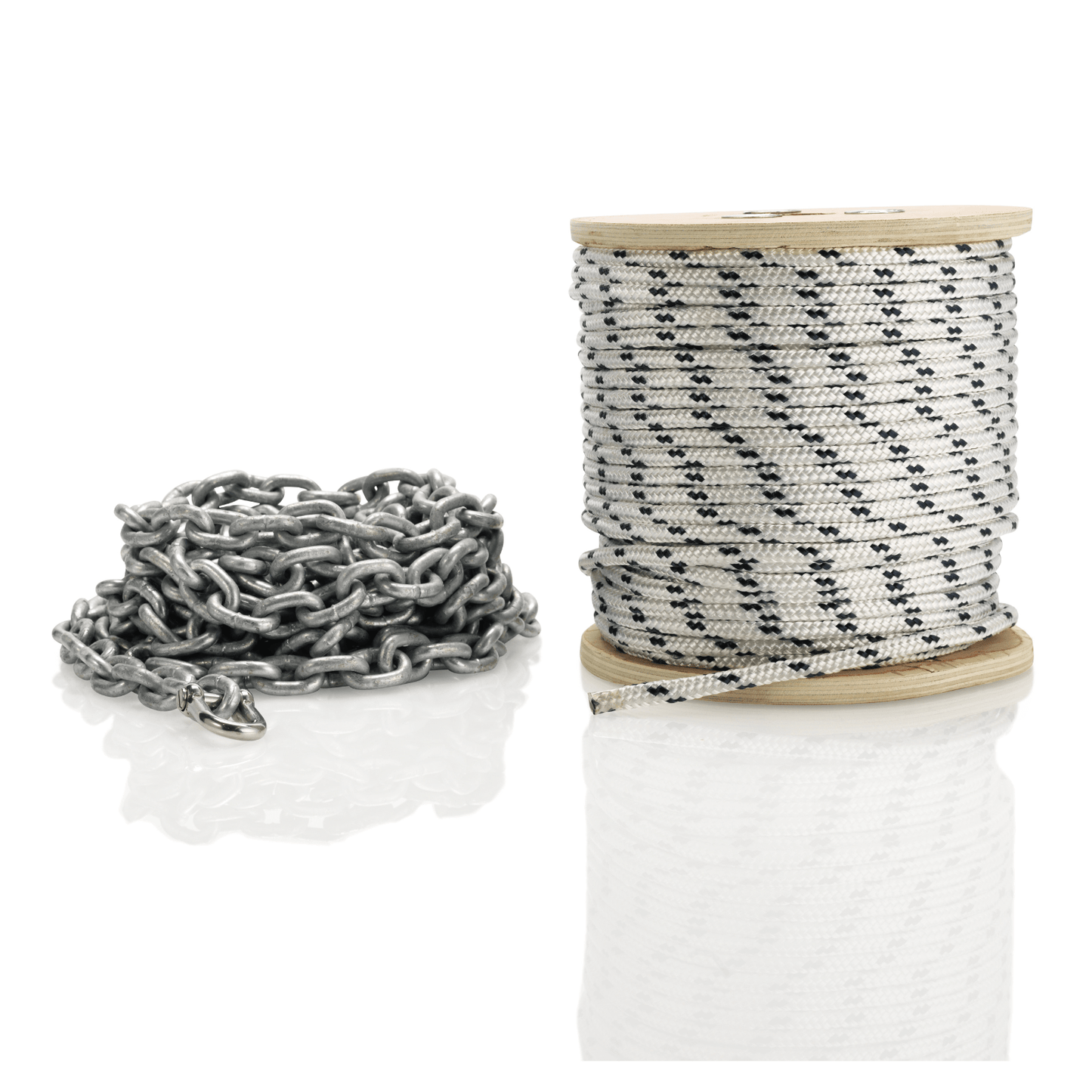 100M 6mm Double Braid Nylon Rope With 8M 8mm Galvanised Chain