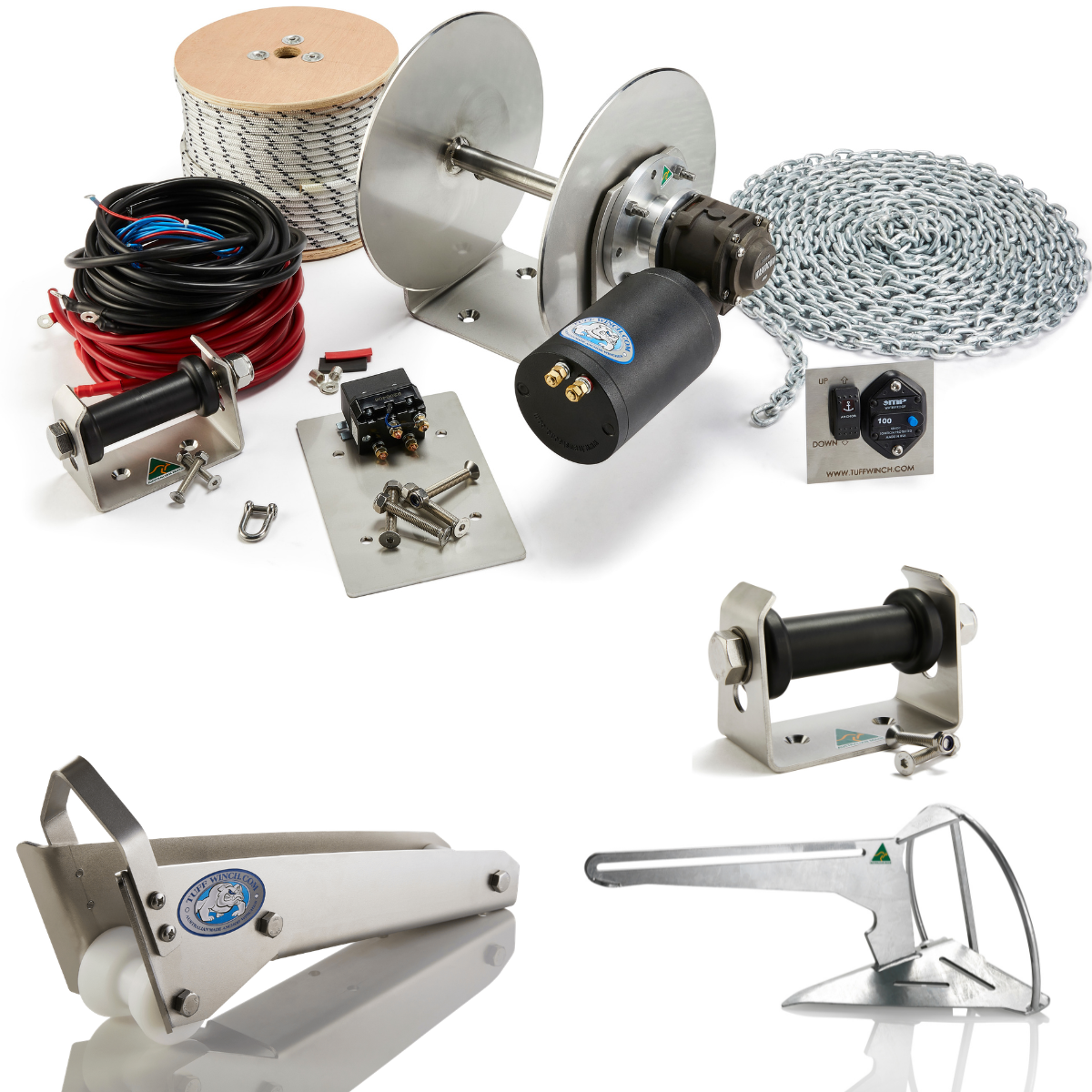 TUFF-240HC Drum Anchor Winch Super Bundle