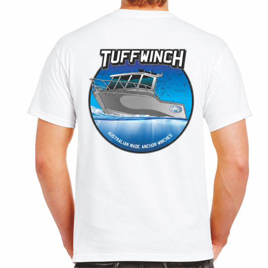 TUFF WINCH Offshore Boat Graphic Tee - (White)